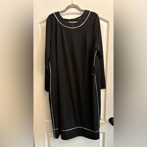 Eloquii Black Dress with White Accents